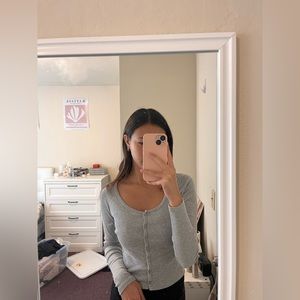 Brandy melville long sleeve top grey